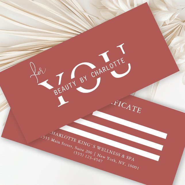 CARTE CERTIFICAT D'ENTITÉ D'AFFAIRES (Personalized, BUSINESS GIFT CERTIFICATE! Brown-Red & White, modern, minimal with a luxury touch.
)