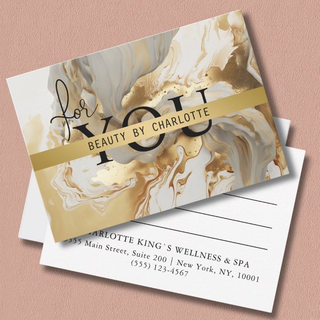 Carte CERTIFICAT D'ENTREPRISE | Pour vous | Marbre or (Custom BUSINESS CERTIFICATE | For You | Gold Marble)