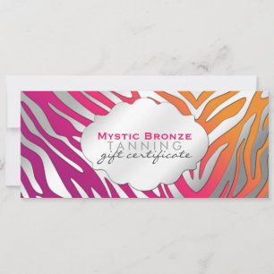 Carte Certifications Cadeaux Neon Rose & Purple Zebra