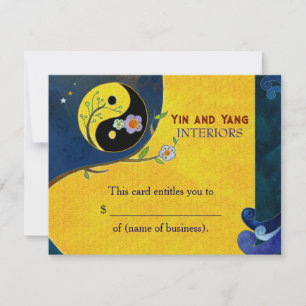 Carte Certificats cadeaux d'affaires Yin n Yang