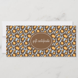 Carte Certificats cadeaux Empreintes de léopard de style