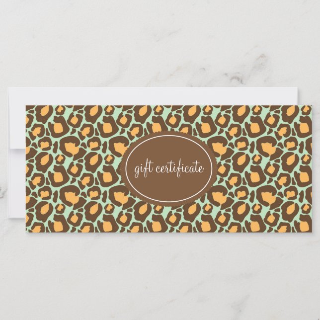 Carte Certificats cadeaux Empreintes de léopard de style (Devant)