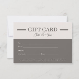 Carte Certificats cadeaux professionnels minimalistes mo