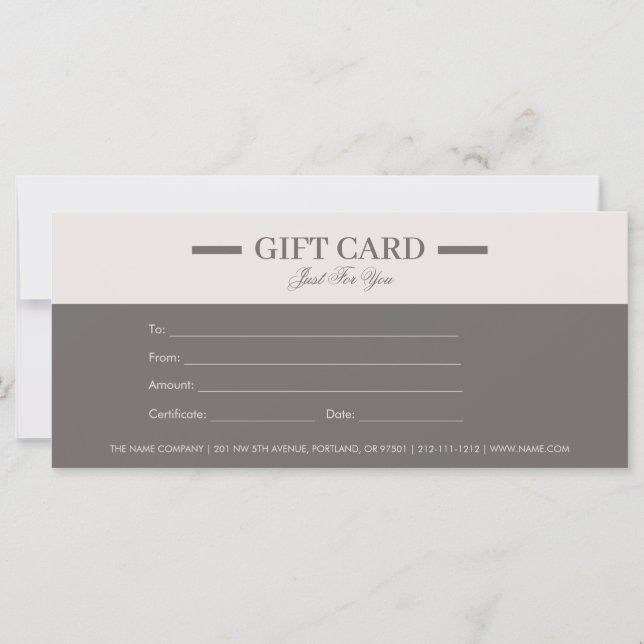 Carte Certificats cadeaux professionnels minimalistes mo (Devant)