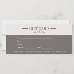 Carte Certificats cadeaux professionnels minimalistes mo