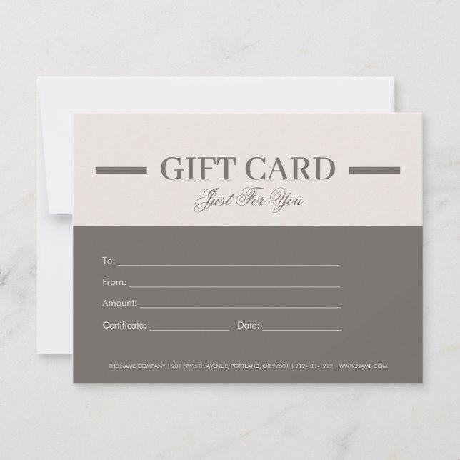 Carte Certificats cadeaux professionnels minimalistes mo (Devant)