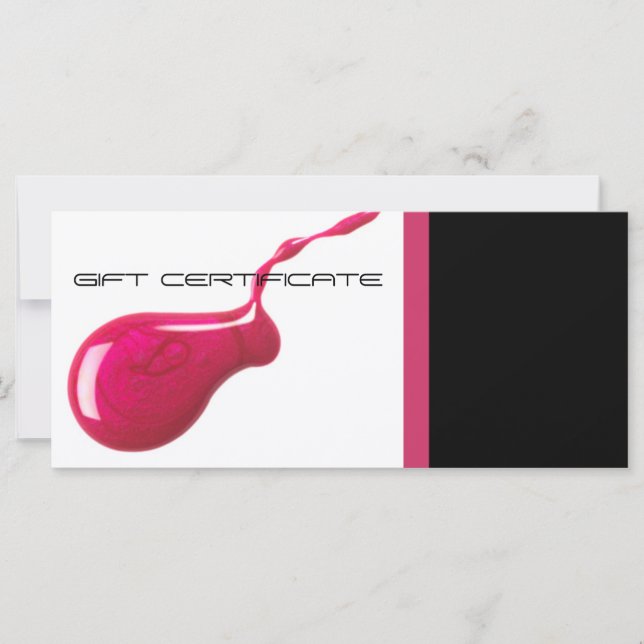 Carte Certificats Cadeaux Salon à ongles (Devant)