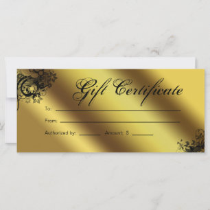 Carte Certificats-Cadeaux Salon Spa Gold Floral Butterfl