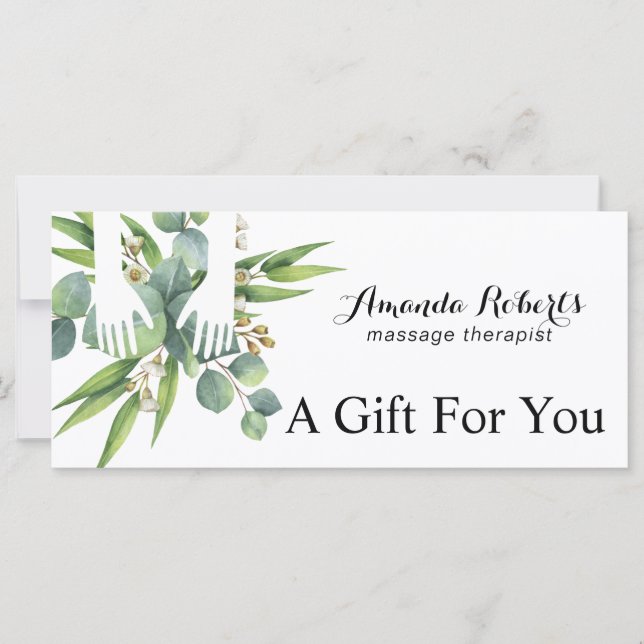 Carte Certificats-cadeaux Spa de thérapie de massage bot (Devant)