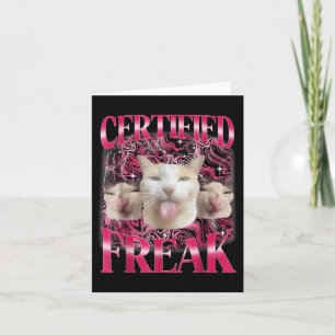 Carte Certifié Freak Eat Cement Maudit Chat Funny Cat Me