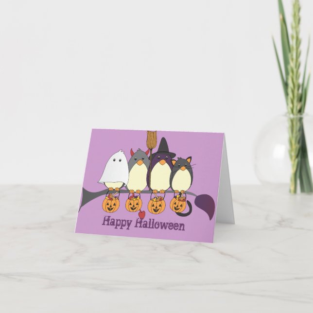 Carte Ces oiseaux Halloween (Devant)