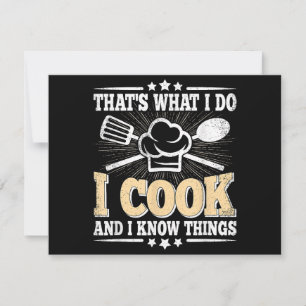 Carte C'est ce que je fais, je cuisine et je sais que c'