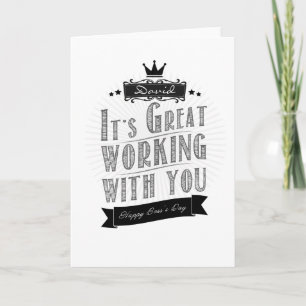 Carte C'est Great Working with you, Happy Boss Day