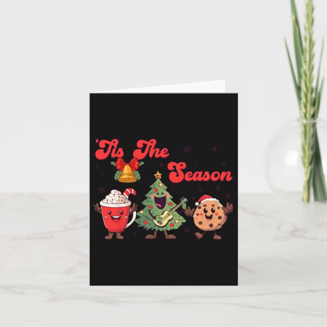 Carte C'Est La Saison Arbre De Noël Xmas Cookies Café (Devant)