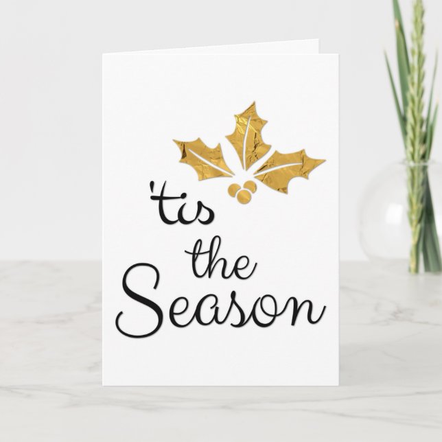 Carte 'C'Est La Saison, Les Vacances, Noir Et Or Noël (Devant)