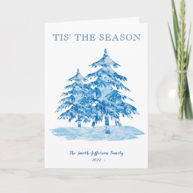 Carte C'est la saison Painterly Christmas Tree Holiday (Devant)