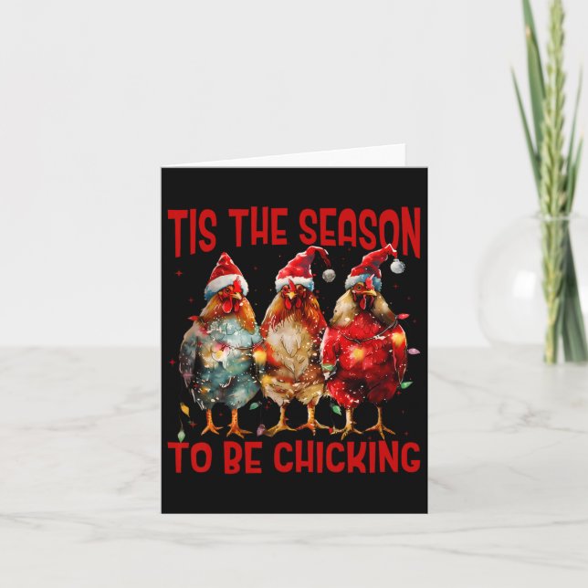 Carte C'Est La Saison Pour Chique Poulet Santa Hat Xm (Devant)