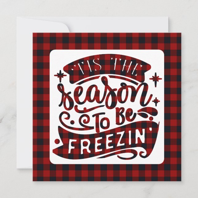 Carte C'est la saison pour être Freezin Buffalo Plaid hi (Devant)
