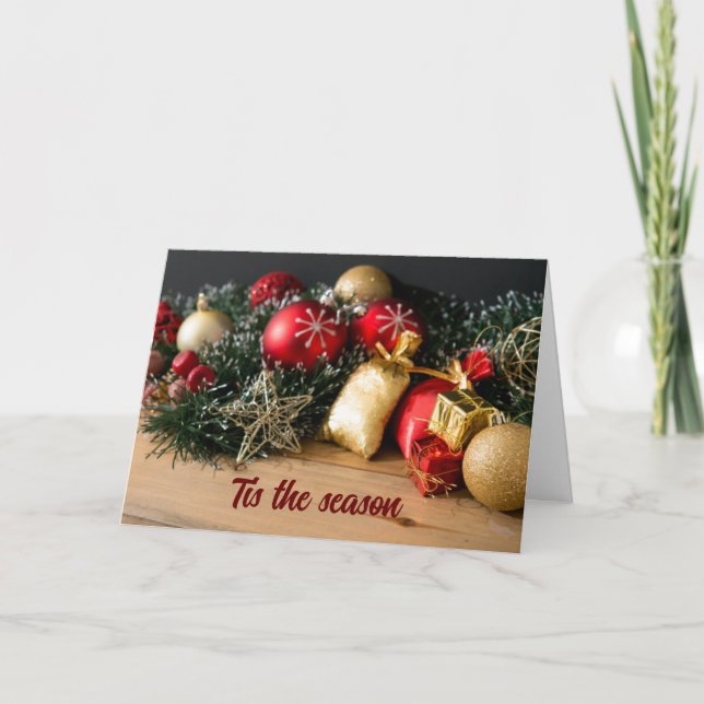 CARTE C'EST LA SAISON POUR SOUHAITER UN JOYEUX NOËL À "V (Devant)