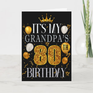 Carte C'est l'anniversaire de mes 80 ans de grand-papa J