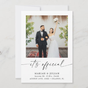 Carte C'est l'annonce officielle de mariage avec photo