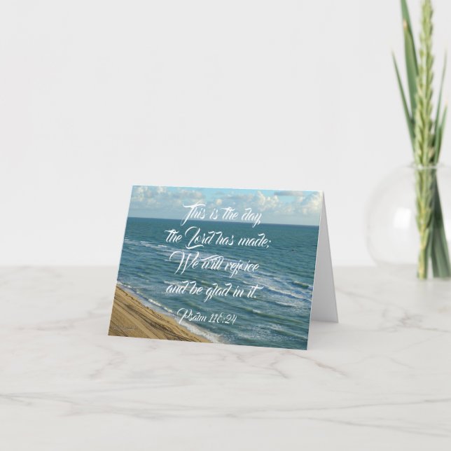 Carte C'est le jour Bible Scripture Beach Christian (Devant)