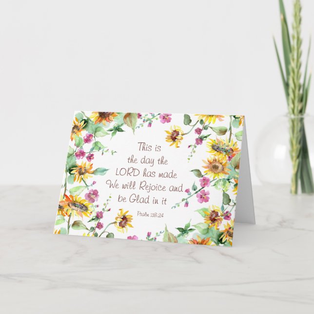 Carte C'est le Jour où le Seigneur a Fait Psaume 118:24 (Devant)
