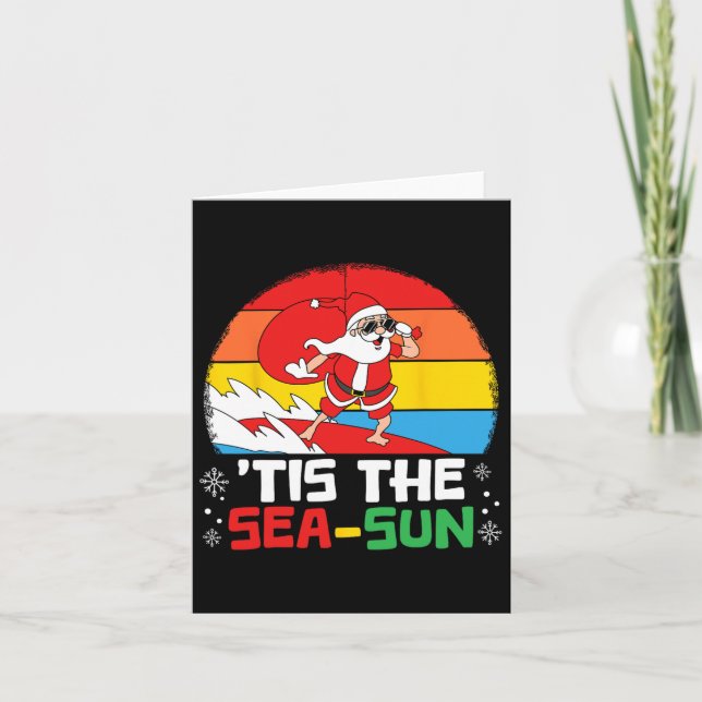 Carte C'Est Le Sea Sun Père Noël Beach Noël Été À Ju (Devant)