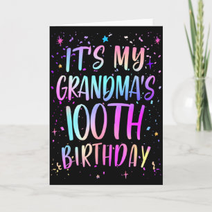 Carte C'est les 100 ans de ma grand-mère Coloré Joyeux 1