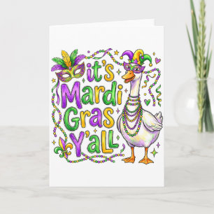 Carte C'est Mardi Gras Vous tous Oie Drôle Carnaval Défi