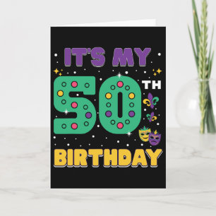 Carte C'est mon 50e anniversaire Mardi Gras Masque 50 an