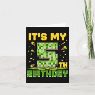 Carte C'est mon 5e anniversaire garçon 5 ans Anniversair