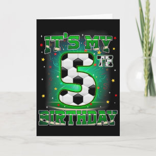 Carte C'est mon 5ème anniversaire Garçons Football 5 ans