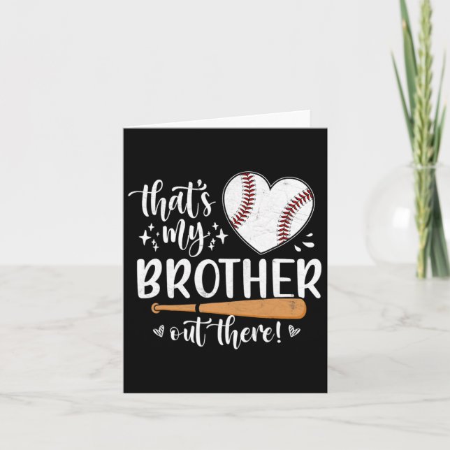 Carte C'est mon frère là-bas Baseball soeur 1 (Devant)