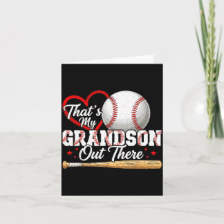 Carte C'est mon petit-fils là-bas cadeau femmes baseball
