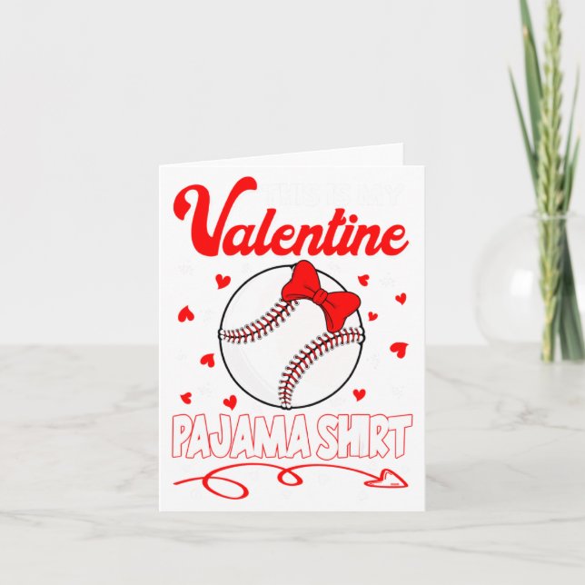 Carte C'est mon pyjama de baseball pour la Saint-Valenti (Devant)