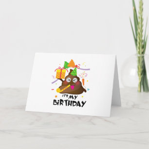 Carte C'est My Birthday Poop Emoji kids Girl Party