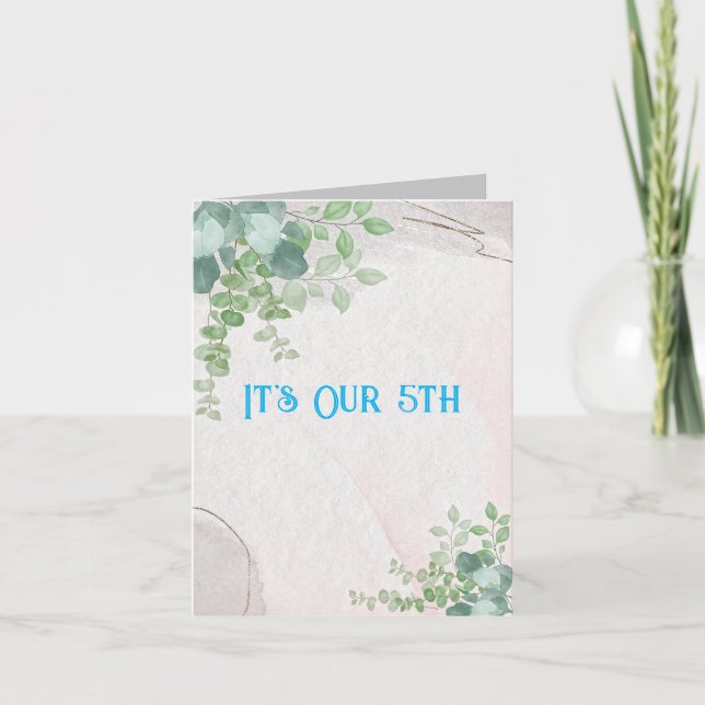 Carte "c'est notre 5e" anniversaire de Mariage (Devant)