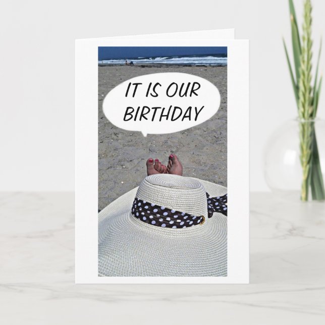 CARTE C'EST NOTRE JOUR D'ANNIVERSAIRE, DÉTENDRE (Devant)