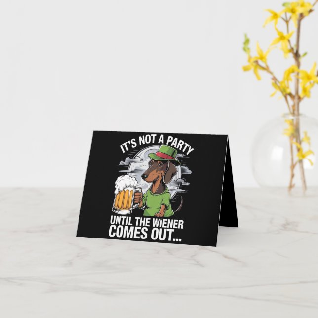 Carte C'est Pas Une Fête Jusqu'à Dachshund Bière Irlanda (Fleur jaune)