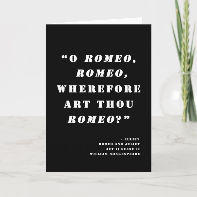 Carte "C'est pourquoi tu es Roméo" - Roméo et Juliette (Devant)