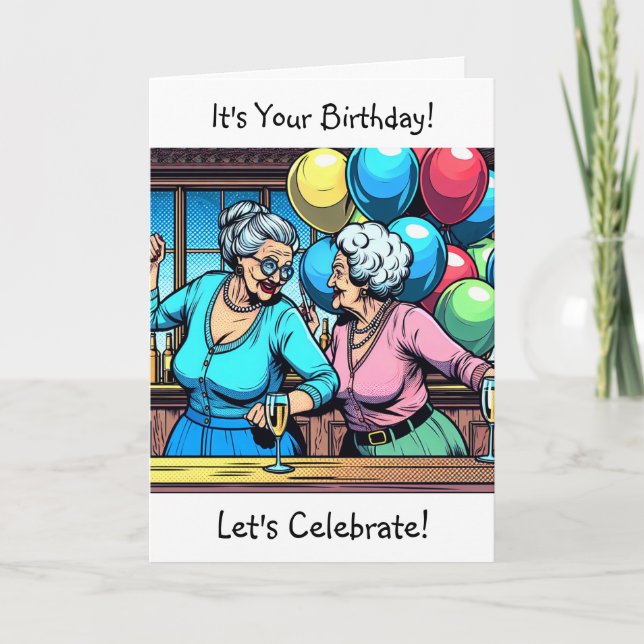 Carte C'est ton anniversaire Célébrons | Au-dessus de la (Devant)