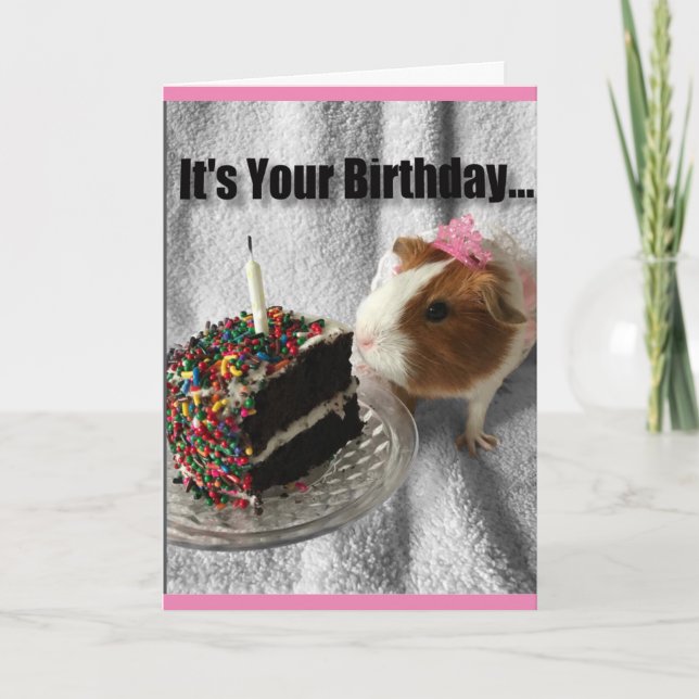 Carte C'est ton anniversaire ...cochon dehors (Devant)