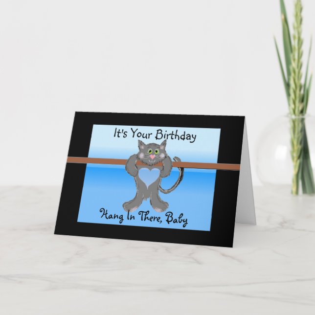 Carte C'est ton chat drôle d'anniversaire (Devant)