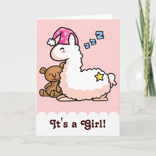 Carte C'est une fille lama !