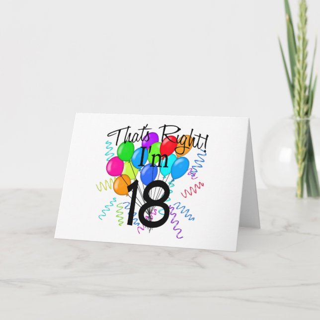 Carte C'est vrai, j'ai 18 ans - Anniversaire (Devant)