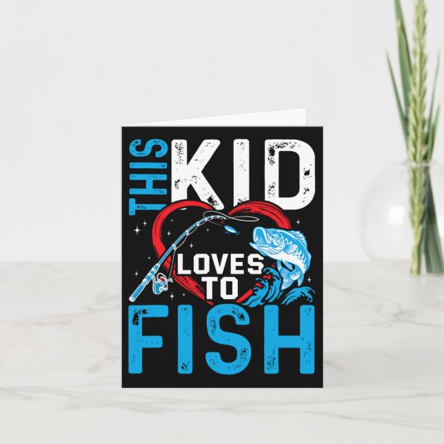 Carte Cet Enfant Aime Pêcher Les Garçons De Pêche (Devant)