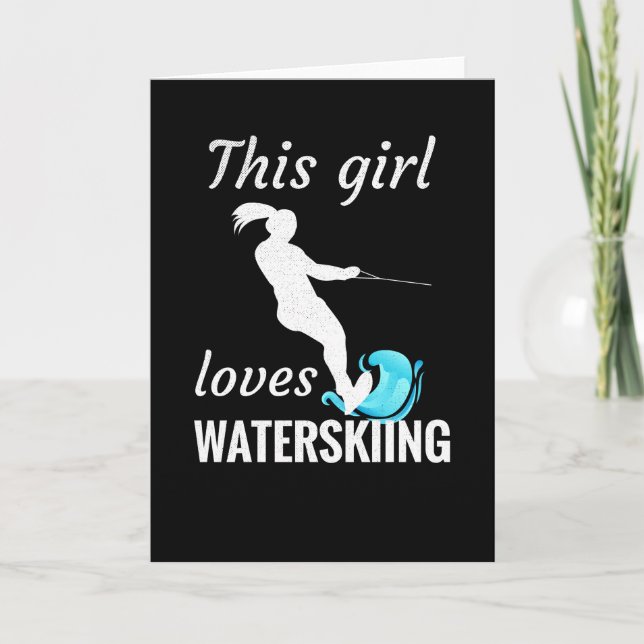 Carte Cette Fille aime le ski nautique| Cadeaux de ski n (Devant)