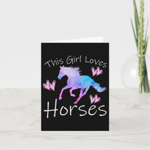 Carte Cette fille aime les chevaux équitation Ado cadeau