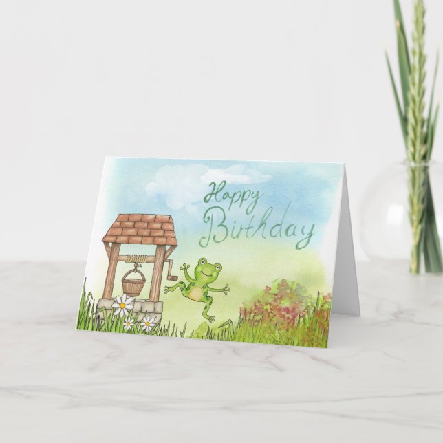 Carte Cette grenouille souhaite un joyeux anniversaire (Devant)